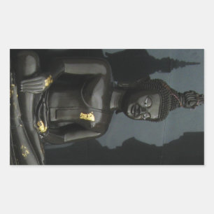 Schwarzer Buddha ... Nong Khai, Isaan, Thailand Rechteckiger Aufkleber