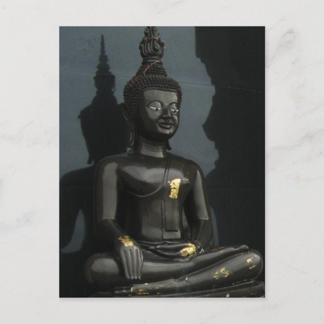 Schwarzer Buddha ... Thailand Postkarte (Vorderseite)