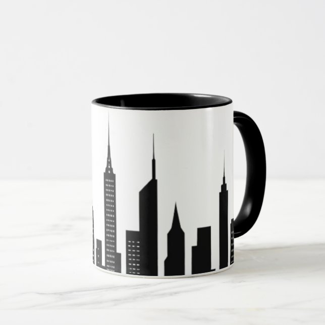 Schwarzer Building Tasse (VorderseiteRechts)