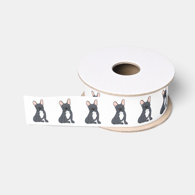 Schwarzer Bulldog-Ribbon Ripsband (Spule)