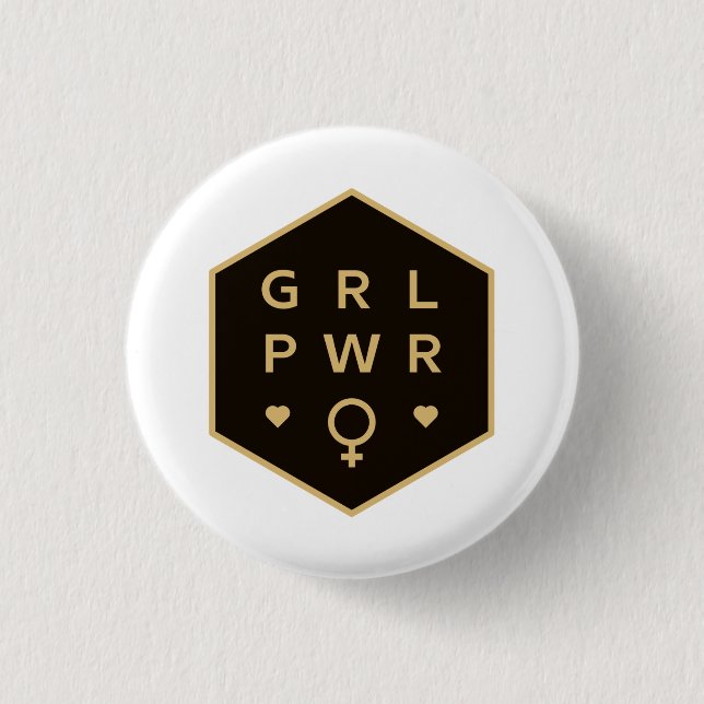 Schwarzer bunter grafischer Entwurf des Button (Vorderseite)