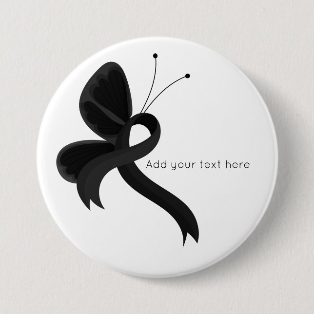 Schwarzer Butterfly-Butterfly Button (Vorderseite)