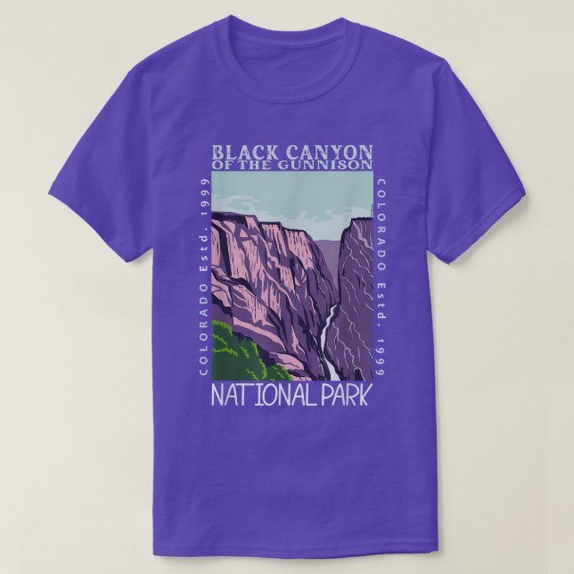 Schwarzer Canyon der Gunnison-Nationalparkkolorade T-Shirt (Design vorne)