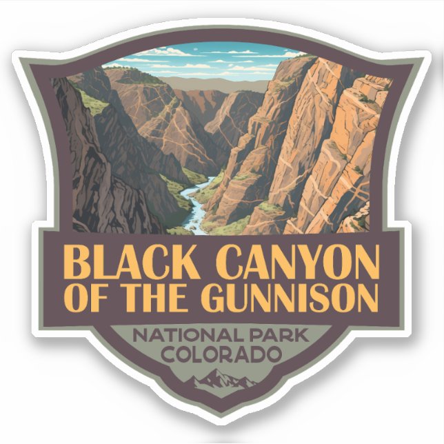 Schwarzer Canyon Der Nationalpark Gunnison Aufkleber (Vorderseite)