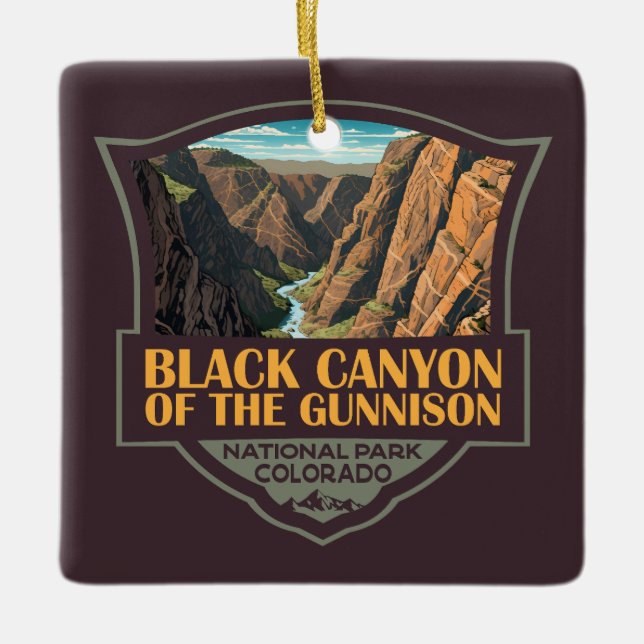 Schwarzer Canyon Der Nationalpark Gunnison Keramikornament (Vorderseite)