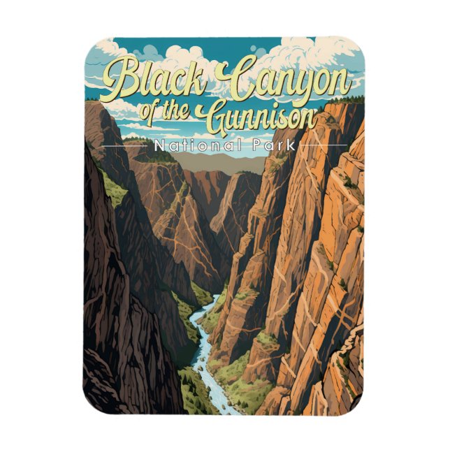 Schwarzer Canyon Der Nationalpark Gunnison Magnet (Vertikal)