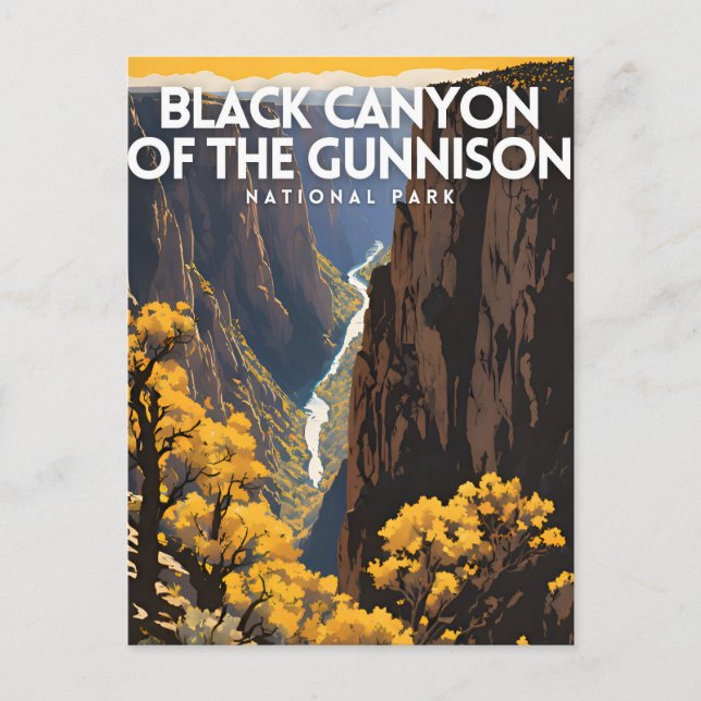 Schwarzer Canyon des Gunnison-Nationalparks Postkarte (Vorderseite)