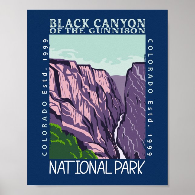 Schwarzer Canyon des Gunnison Nationalparks Retro Poster (Vorne)