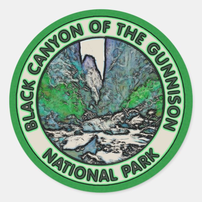 Schwarzer Canyon des Gunnison-Nationalparks Runder Aufkleber (Vorderseite)