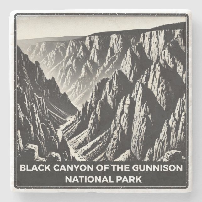 Schwarzer Canyon des Gunnison-Nationalparks Steinuntersetzer (Vorderseite)