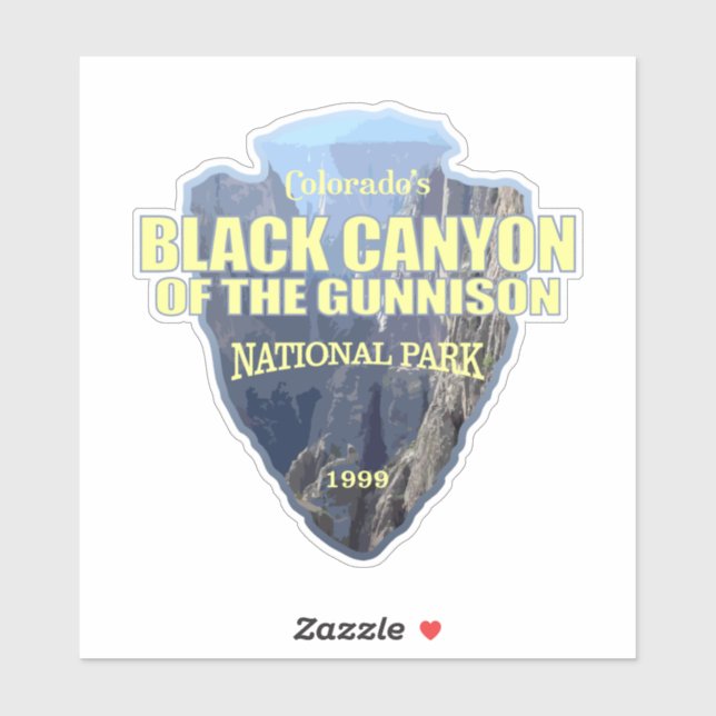 Schwarzer Canyon des Gunnison (Pfeilspitzen) Aufkleber (Blatt)