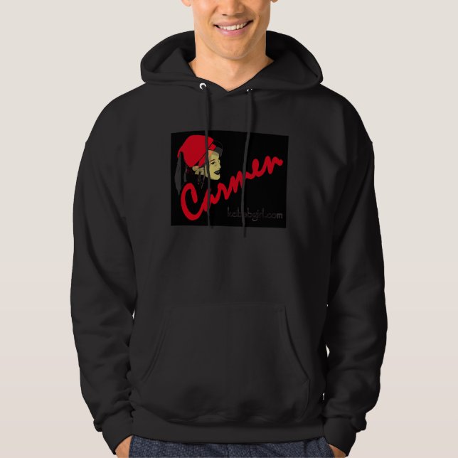 schwarzer Carmen Hoodie (Vorderseite)