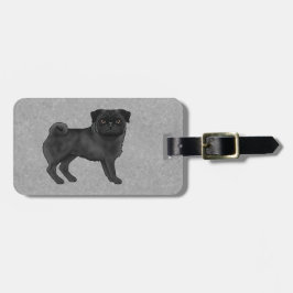 Schwarzer Cartoon Mops Mops Hunde züchten Design g Gepäckanhänger