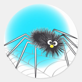 Schwarzer Cartoon-Spider-Sticker Runder Aufkleber