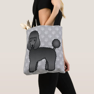 Schwarzer Cartoon Toy Poodle Hund Rasse Illustrati Tasche