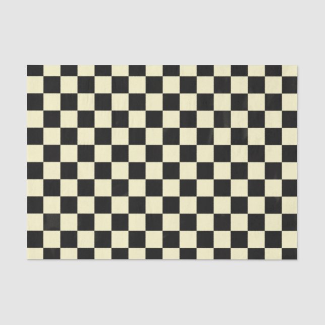 Schwarzer Checkered Picknick-Karo-einfaches Seidenpapier (Vorderseite)