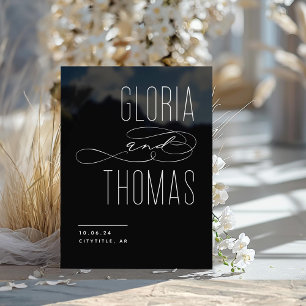 Schwarzer Chic Moderne Minimalistische Hochzeit Wi Acrylschild