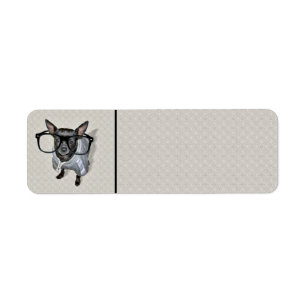 Schwarzer Chihuahua mit Glas-Foto