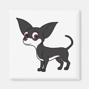 Schwarzer Chihuahua mit weißen Markierungen Magnet