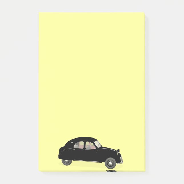 Schwarzer Citroen 2CV Post-it Klebezettel (Vorderseite)