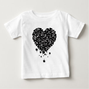 Schwarzer Clover Heart Holiday Baby T-shirt