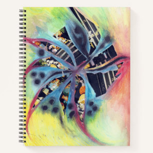 Schwarzer Collage Swirl Notizbuch