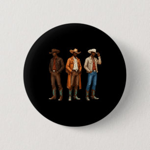Schwarzer Cowboy Western Rodeo Melanin Erbe Texas Button