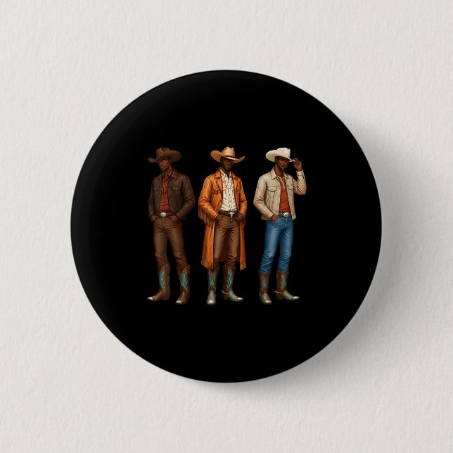Schwarzer Cowboy Western Rodeo Melanin Erbe Texas  Button (Vorderseite)