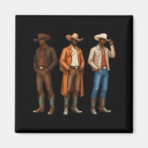 Schwarzer Cowboy Western Rodeo Melanin Erbe Texas Magnet