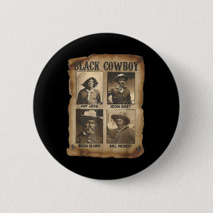 Schwarzer Cowboy Western Rodeo Melanin Schwarze Ge Button