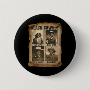 Schwarzer Cowboy Western Rodeo Melanin Schwarze Ge Button