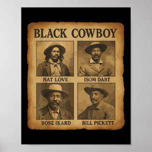 Schwarzer Cowboy Western Rodeo Melanin Schwarze Ge Poster