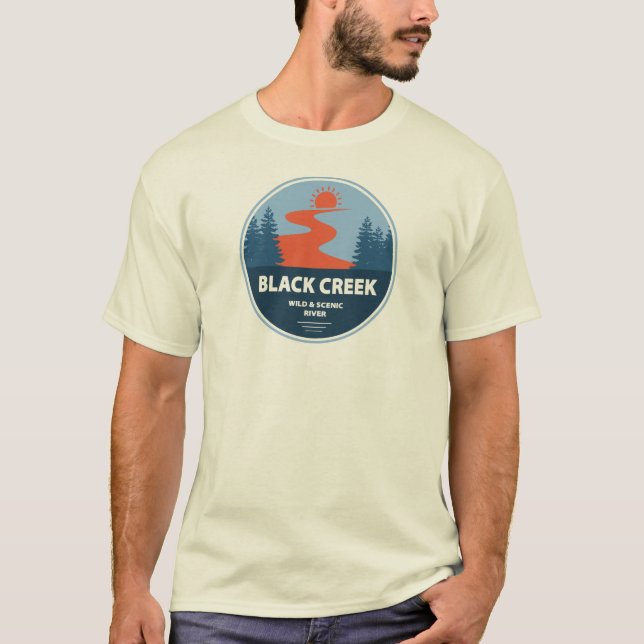 Schwarzer Creek Wild und Landschaftlicher Fluss Mi T-Shirt (Vorderseite)