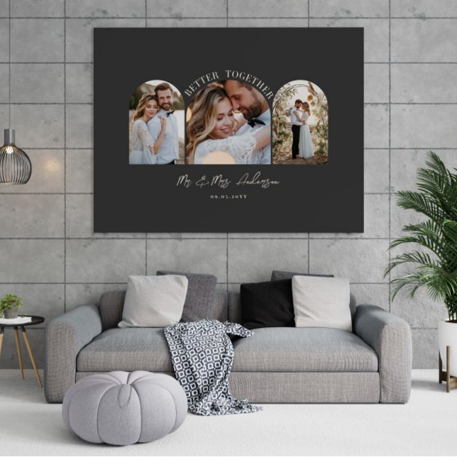 Schwarzer Creme-Bogen mit mehreren Fotos Hochzeits Fotodruck (Von Creator hochgeladen)