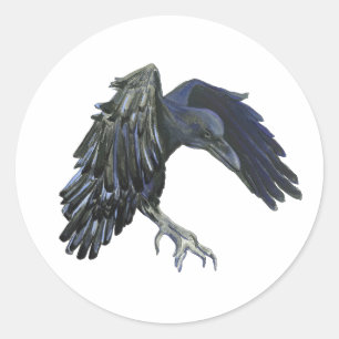 Schwarzer Crow-Meister der Zeitdarstellung Runder Aufkleber