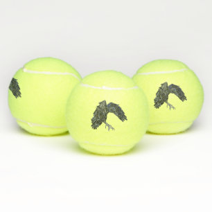 Schwarzer Crow-Meister der Zeitdarstellung Tennisbälle