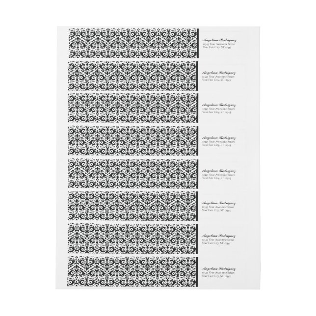 Schwarzer Damask-Pattern-Abschluss (Bogen)