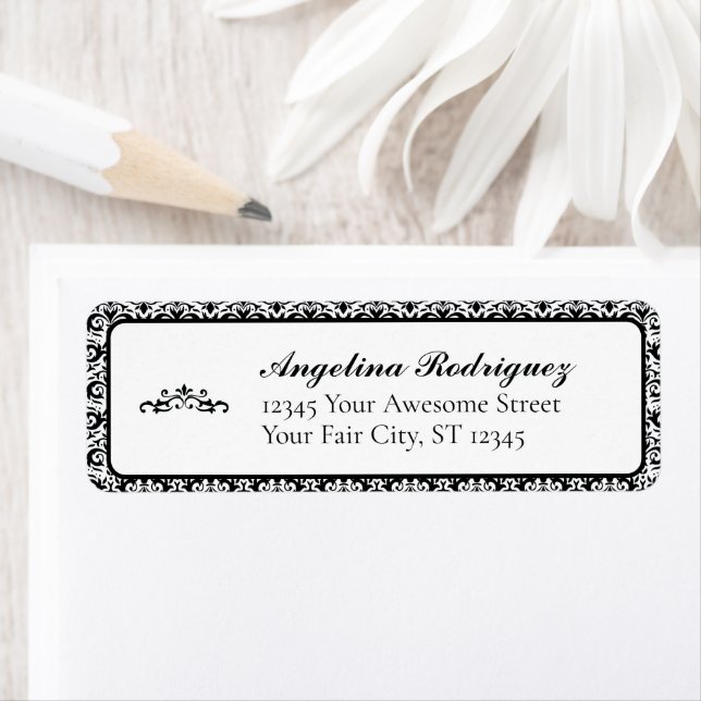 Schwarzer Damask-Pattern-Abschluss (Insitu)