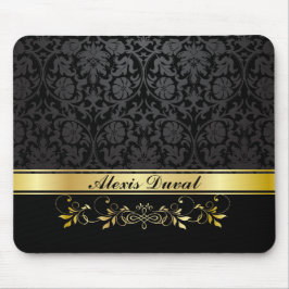 Schwarzer Damast Mousepad