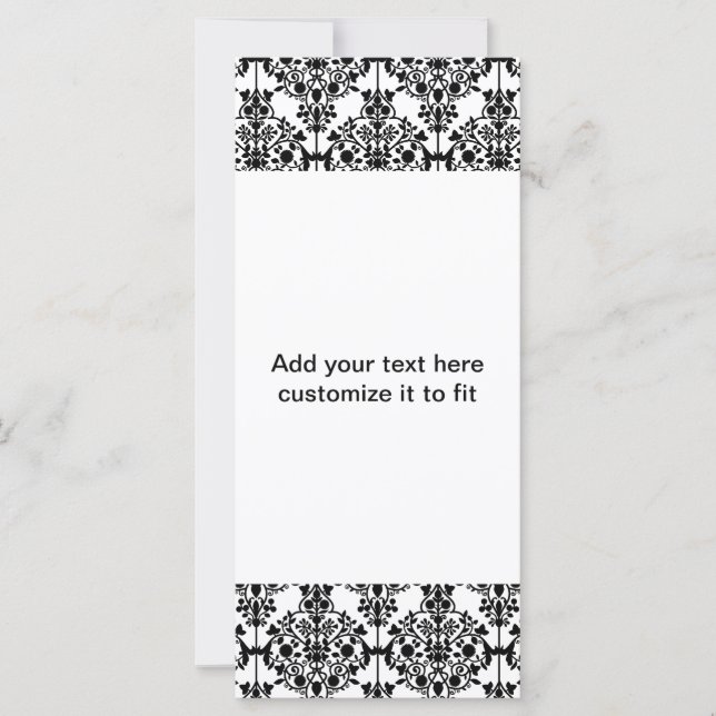 Schwarzer Damast Muster 1 Vintages Blumenmuster (Vorderseite)