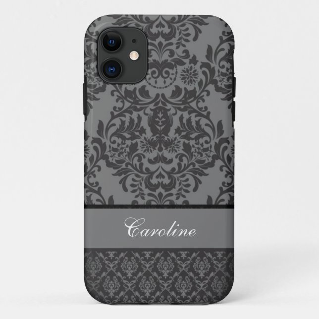 Schwarzer Damast - Schönheit Case-Mate iPhone Hülle (Rückseite)