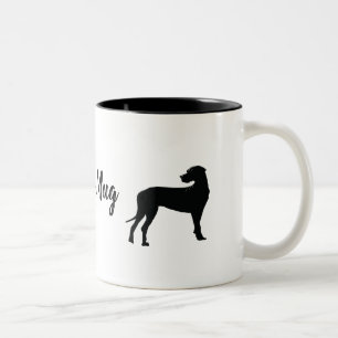 Schwarzer Däne, großer Hund Zweifarbige Tasse