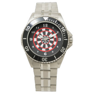 Schwarzer Dartboard-Stil nummeriert Armbanduhr