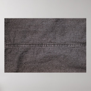Schwarzer Denim-Stoff. Mode, Texturen und Hintergr Poster