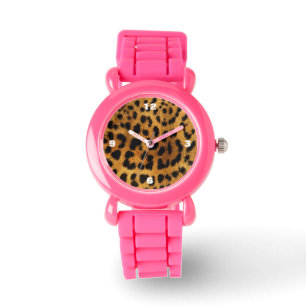 schwarzer der wilden Safari tierischer und brauner Armbanduhr