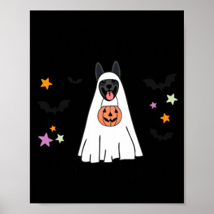 Schwarzer Deutscher Schäferhund Boo Geist Hund Glü Poster