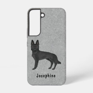 Schwarzer Deutscher Schäferhund Cartoon-Hund auf G Samsung Galaxy Hülle