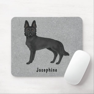 Schwarzer Deutscher Schäferhund und benutzerdefini Mousepad