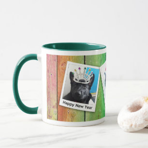 Schwarzer Deutscher Schäferhund-Welpe Winterurlaub Tasse