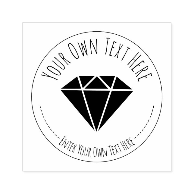 Schwarzer Diamant Edelstein. Schmuck Gummistempel (Prägung)